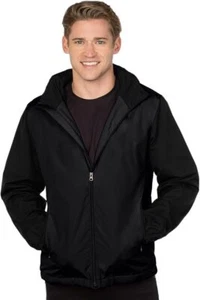 Men's Mid Weight Nylon & Fleece Jacket Water Resistant Coat in 3X Black - Picture 1 of 3