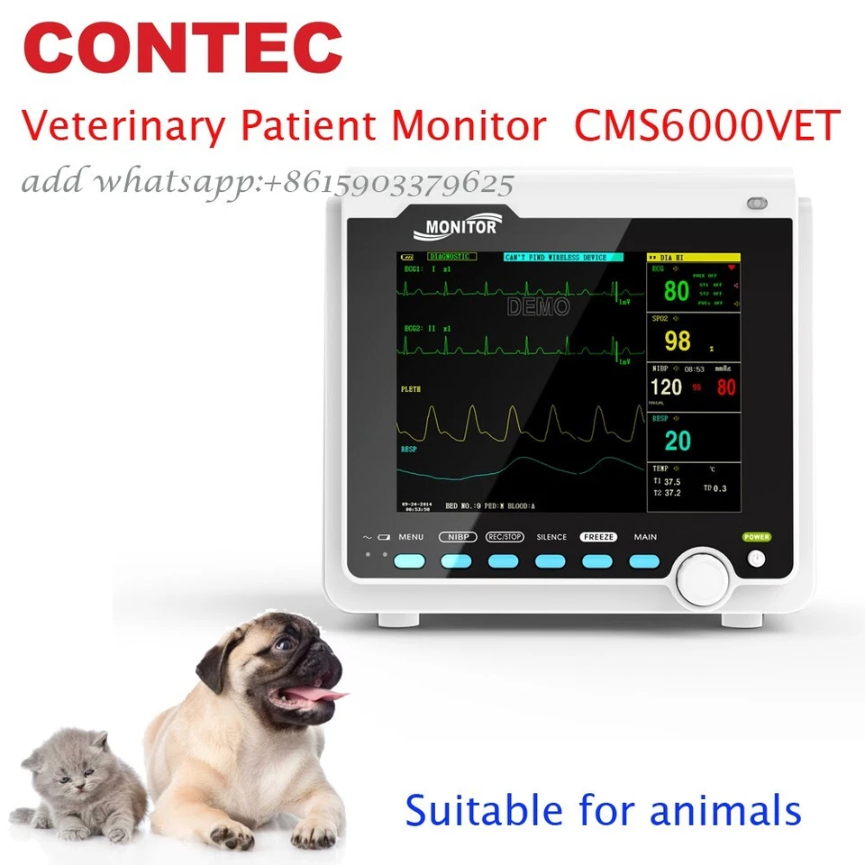 Monitor de paciente veterinario portátil CMS6000 VETERINARIO VETERINARIO VETERINARIO VETERINARIO 6 parámetros EE. UU. Foto 1 de 4