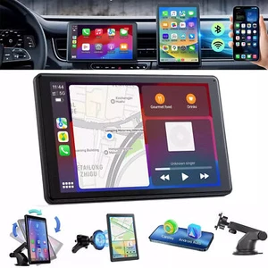 Neu 7" Zoll Tragbarer Apple CarPlay und Android Auto Wireless Display Autoradio - Bild 1 von 11