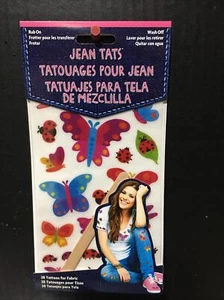 Jean Tats Butterflies Wash Off Temporary Clothes Rub On Tattoos 28 Pc New - Picture 1 of 2