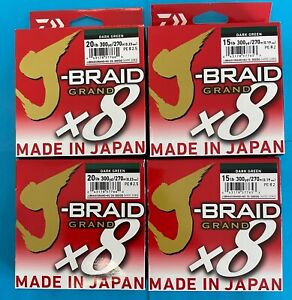 Daiwa J-Braid Grand x 8 300yd Dark Green 15 20 30 40 LB  IZANAS Material Japan