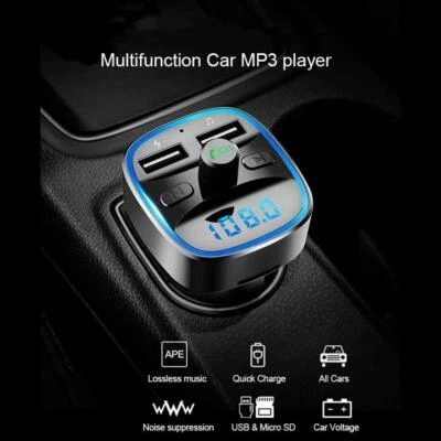Car Bluetooth-compatible 5.0 FM Modulator Transmitter Smart Voice Navigation MP3 - Bild 1 von 4