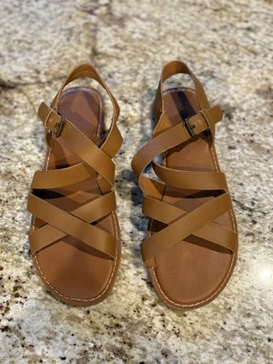 Sandalia Tom’s marrón con tiras para mujer 8 de cuero Foto 1 de 3