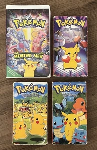 Pokemon VHS Lot 4 First Movie Fighting Tournament Pikachu Party Friends TESTED - Picture 1 of 11