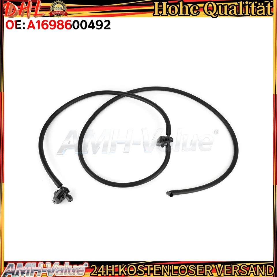 AMH-VALUE Für Mercedes W169 W245 A1698600492 Passgenaue Waschdüsen und Schlauch vorne