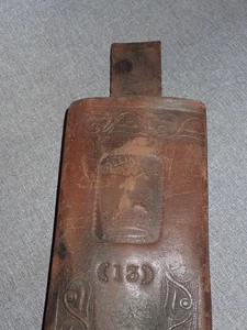 Antique Collins & Co Hartford No. 13 Leather Sheath Scabbard Sword Machete Knife - Picture 1 of 11