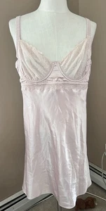 Morgan Taylor Satin Damen XL rosa Spitze Negligee Dessous Nachthemd - Bild 1 von 4