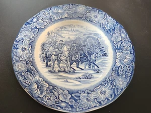 Vintage Liberty Blue Staffordshire Ironstone 8 3/4" Teller Washington Valley Forge - Bild 1 von 5