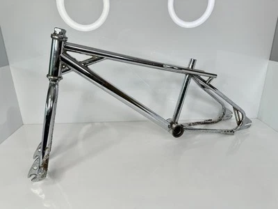 "Juego de cuadro y horquilla Hutch Trickstar BMX Freestyle 1984 vintage raro 20"" cromado EE. UU. Foto 1 de 4