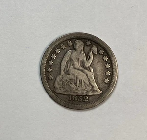 Moneda de diez centavos libertad sentada 1852 circulada bonita original - Imagen 1 de 2