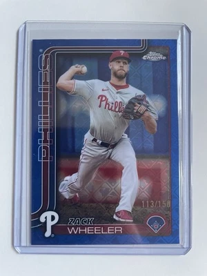 Zack Wheeler 2025 Topps Chrome Logofractor Edition -  Blue /150 - Image 1 of 2