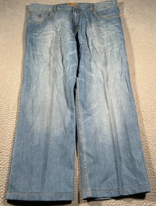 Jeans vintage Rocawear uomo 38x30 blu lavaggio chiaro gamba larga larghi larghi pattinatore largo Y2K - Foto 1 di 14