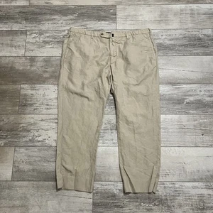 Incotex Pants Mens 38x28 Beige Chinolino Khaki Chinos Linen Blend Slowear Preppy - Picture 1 of 8