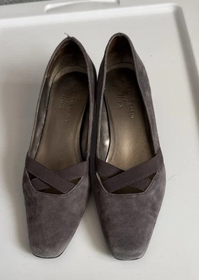 Size 6 Anne Klein Taupe Suede Kitten Heels - Image 1 of 4