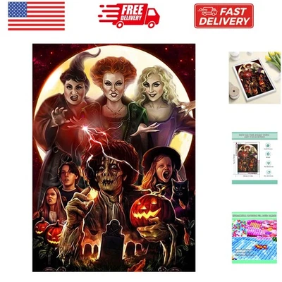 Kits de Pintura de Diamantes para Adultos, Arte de Diamantes Halloween HD Lienzo Hágalo Usted Mismo 5D Completo... Foto 1 de 4