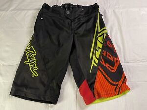 Men's Troy Lee Designs Downhill Mountain Bike Shorts Size 32 Black/Green/Orange