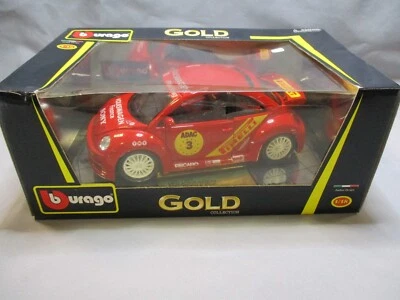 AU265 BURAGO GOLD 1/18 VOLKSWAGEN VW COCCINELLE NEW BEETLE CUP #3 REF 3329 - Photo 1/4