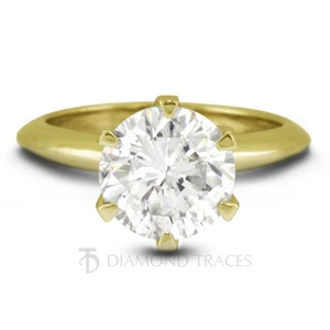 Anello di Fidanzamento Solitario Classico 5ct G SI2 Rotondo Diamante Naturale Certificato 18k - Foto 1 di 8