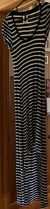 BCBG High/Low Dress- Black & White Striped - Picture 1 of 3