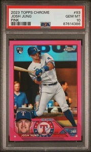 2023 Topps Chrome JOSH JUNG Pink Rookie Card #93 PSA 10 GEM MT ๐ Texas Rangers - Picture 1 of 3