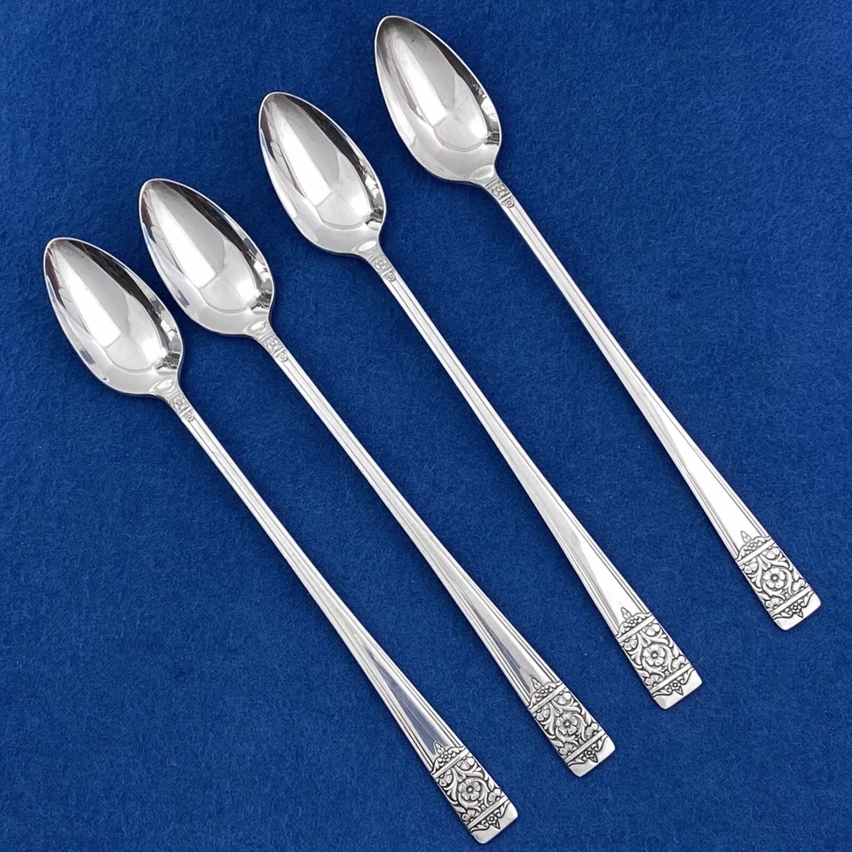 Inauguration Pattern Silverplate by National Silver  Set of 4 Iced Tea Spoons - Image 1 of 1