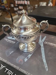 Silver On Copper Sugar Pot, Dish Beautiful Piece. Has Minor Flaws See Disc - Picture 1 of 10