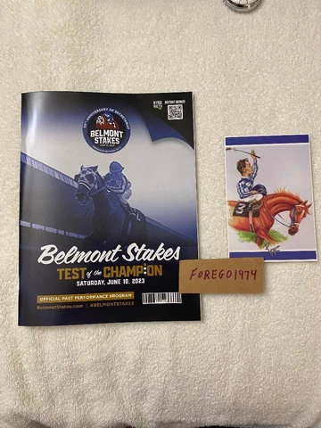 SECRETARIAT 1973 BELMONT STAKES 50th ANNIVERSARY 2023  PROGRAM PEB ART CARD NEW Cover