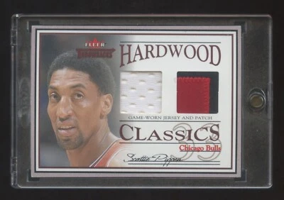 Camiseta deportiva Fleer Scottie Pippen 2004 corte madera dura parche usado en juegos #ed 30/33 rara corte Foto 1 de 2