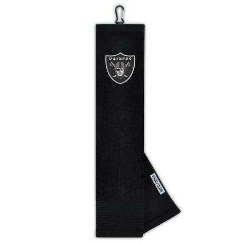 Las Vegas Raiders Golf Towel 16x24 NFL Tri-Fold Football Team Hook Clip Fan Rag Cover
