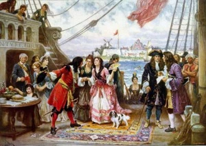 Captain Kidd, Pirate in New York Harbor. New color prints of vintage 1920 art - Picture 1 of 2