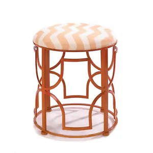 Glossy Orange Chic Chevron Dramatic Stool - Picture 1 of 3