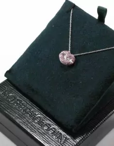 COLLAR COLGANTE ROBERTO COIN ORO BLANCO 18K ZAFIRO ROSA LABIOS con CAJA DE DISEÑADOR - Imagen 1 de 10