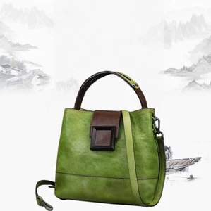 Para mujeres Mango Superior Bolso Retro Cuero Genuino HOMBRO Bolsos Hechos a Mano - Imagen 1 de 26