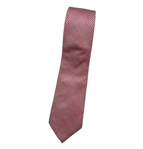 CHARLES TYRWHITT Men's 100% Silk Necktie LUXURY Pink Tartan W:3.4" EUC - Picture 1 of 5