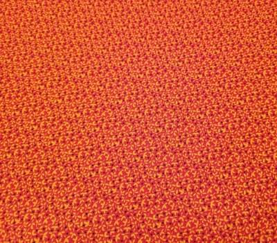 Tiny Calico Print BTY Unbranded Floral Flowers Black Yellow Red - Image 1 of 3