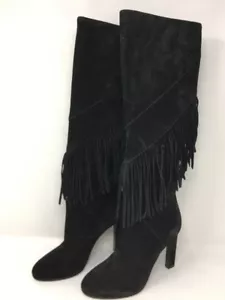 NEW Saint Laurent Fringe Suede LILY Boots Black Sz 5 (EU 35) $1,600 - Picture 1 of 4