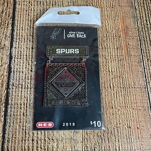 2018 NBA San Antonio Spurs Basketball Fiesta Medal Pin Black Sparkle RARE - Picture 1 of 9