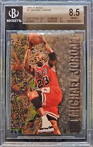 Michael Jordan BGS 8.5 NM-MT+ #11 (Chicago Bulls) 9.5 Center 1996-97 Fleer Metal