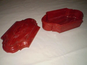 Vintage Old Jewelry Box Red Bakelite - Picture 1 of 19