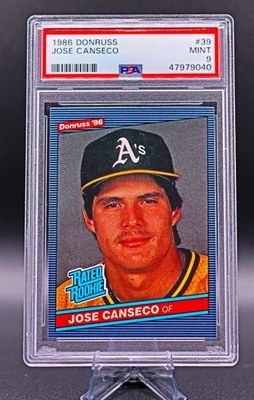 1986 Donruss Jose Canseco Rated Rookie PSA 9 iconic RC Oakland A’s - Image 1 of 2