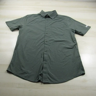 Рубашка мужская Helly Hansen средняя зеленая на пуговицах техническая повседневная для походов на открытом воздухе - Изображение 1 из 4