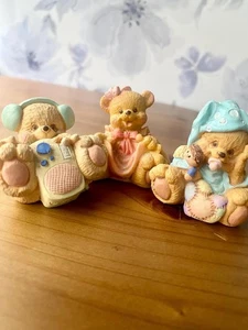 Vintage Set of Three Teddy Bear Cubs Babies Figurines - Picture 1 of 7