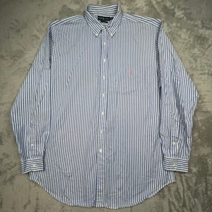 Vtg Ralph Lauren Shirt Mens Sz Extra Large Tall Blake 1990s Blue & White Stripes - Picture 1 of 13