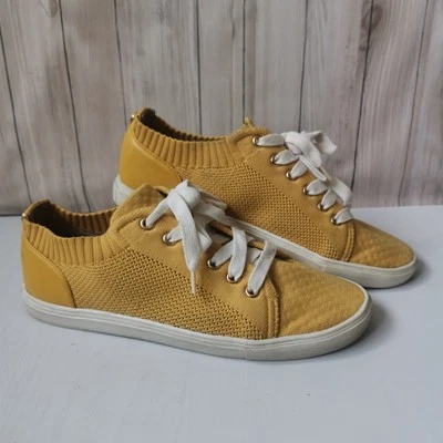 Topshop Mujer Amarillo Tejido Bajo Zapatillas Reino Unido 6 UE 39 Foto 1 de 4