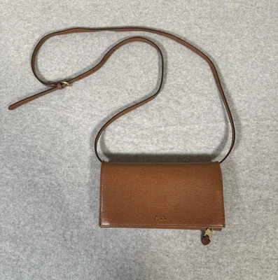 Lauren Ralph Lauren Crossbody Bag Womens Brown Textured RLL Wallet Organizer - Image 1 of 4