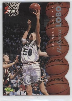 1995 Classic 5 Sport Silver Die-Cut Rebecca Lobo #42 HOF - Image 1 of 2
