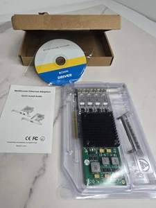 Carte Réseau Carte Réseau PCI-E 10G Quad-Port SFP + Ethernet Convergé LAN Adaptateur... - Photo 1/10