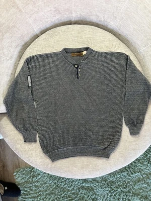 Suéter Browning Vintage Para Hombre X-Grande Azul Henley Tejido Hecho EE. UU. 90s Mallard Foto 1 de 4