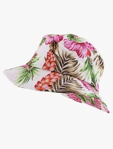 Pink Floral Design Girls Medium Soft Bucket Hat   - Picture 1 of 7