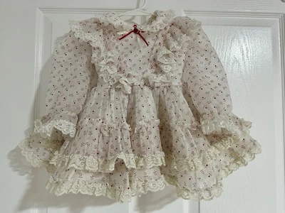 Vestido Niña Vintage Miss Calidad Transparente Volantes Volantes Círculo Completo Fiesta 3T Foto 1 de 4